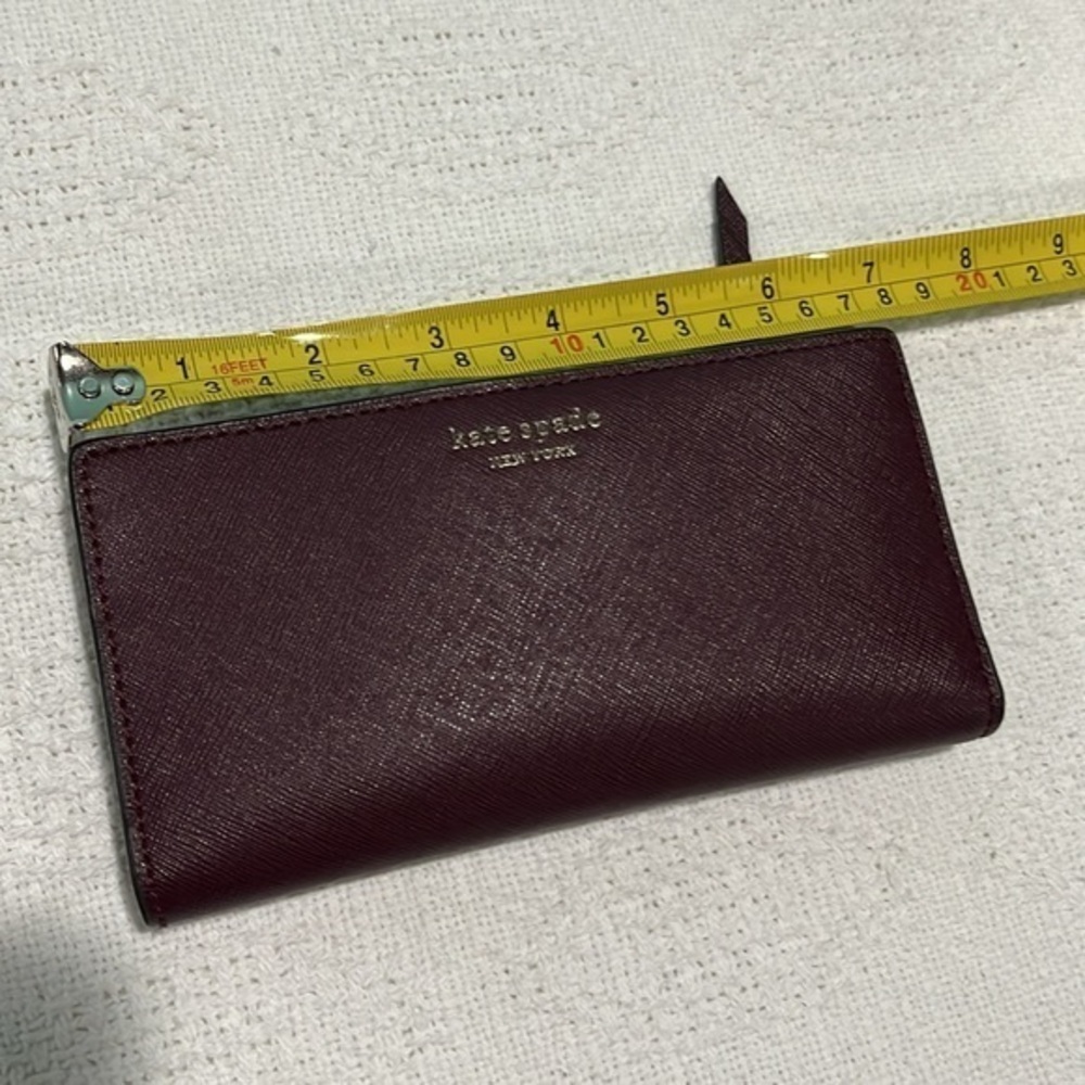 Kate Spade wallet folder purple snap button several card holders signature spade - Picture 4 of 9